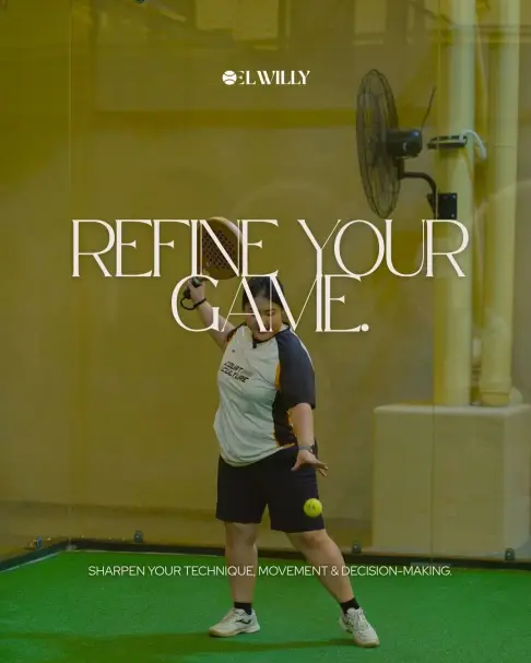 A player hitting a volley