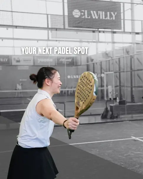A player hitting a forehand